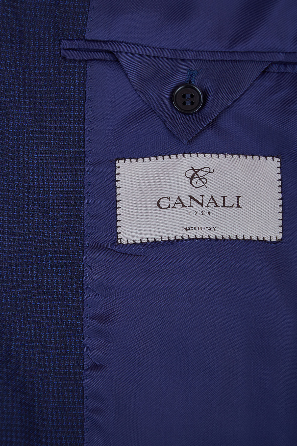 Классический костюм из ткани Impeccabile с микро-принтом CANALI, цвет синий, размер 50;58;54;60 - фото 7